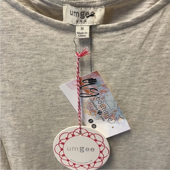 NWT Umgee Light Heather Gray Cotton Dress Sz M Pockets Soft Casual Comfortable - Picture 2 of 6